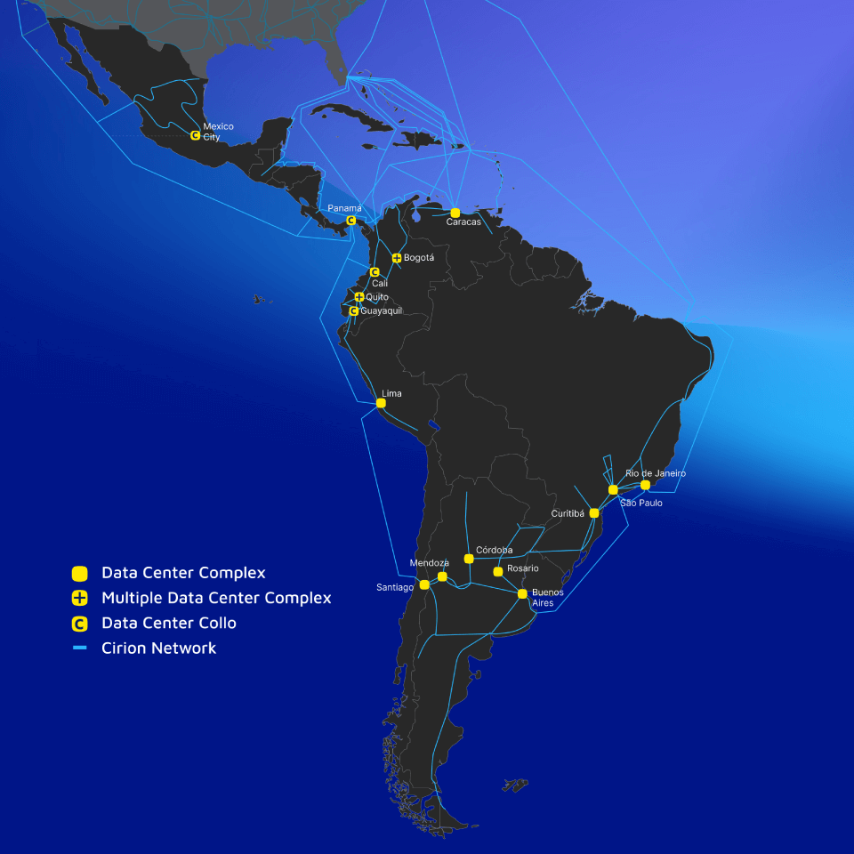 Mapa Data Centers Latinoamerica Cirion
